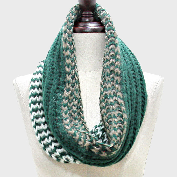 Madeline Love Green Twisted Yarn Infinity Scarf - Jewelry