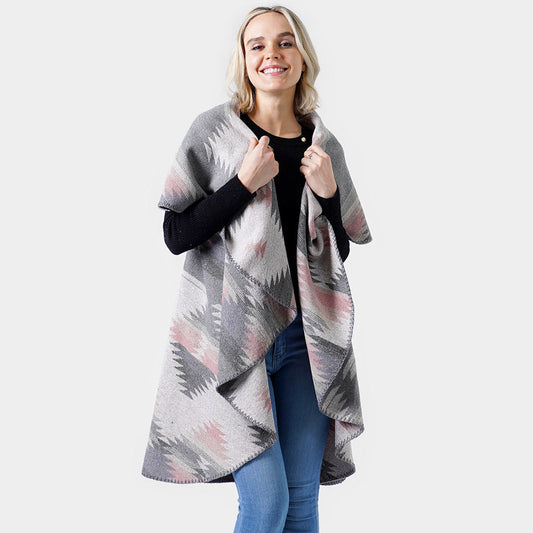 Gray WESTERN PATTERN ROUND VEST