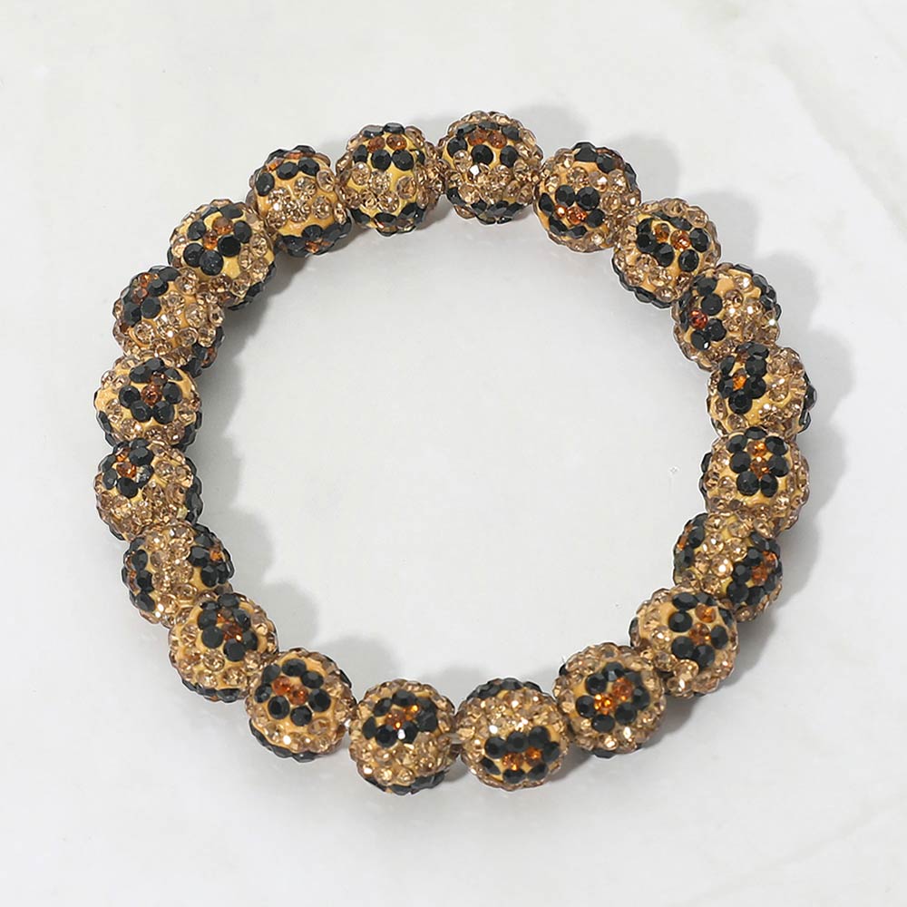 Madeline Love Leopard Leopard Shamballa Ball Beaded Stretch Bracelet - Bracelets