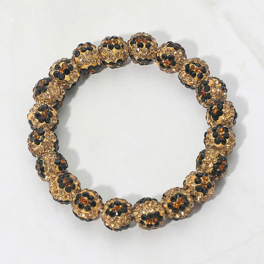 Madeline Love Leopard Leopard Shamballa Ball Beaded Stretch Bracelet - Bracelets