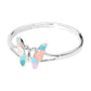 Madeline Love Multi, Silver Sea Glass Enamel Butterfly Pointed Stretch Bracelet - Bracelets - desc