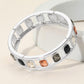 Madeline Love Black, Silver Emerald Cut Stone Embellished Open Frame Stretch Bracelet - Bracelets
