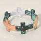 Madeline Love Patina Verdigris Worn Metal Cross Stretch Bracelet - Bracelets