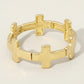 Madeline Love Worn Gold Worn Metal Cross Stretch Bracelet - Bracelets