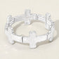 Madeline Love Worn Silver Worn Metal Cross Stretch Bracelet - Bracelets