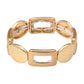 Madeline Love Gold Chunky Geometric Metal Beaded Stretch Bracelet - Bracelets - desc