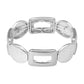Madeline Love Silver Chunky Geometric Metal Beaded Stretch Bracelet - Bracelets - desc