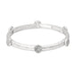 Madeline Love Silver Stone Pave Disc Accent Hammered Metal Stretch Bracelet - Bracelets - desc