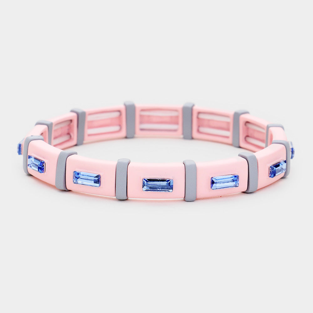 Madeline Love Pink, Sapphire Lego Crystal Stretch Bracelet - Bracelets