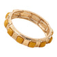 Madeline Love Mustard Square Bead Embellished Hammered Metal Stretch Bracelet - Bracelets - desc