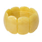 Madeline Love Mustard Bold Resin Wide Rectangular Panel Beaded Stretch Bracelet - Bracelets - desc