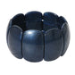 Madeline Love Navy Bold Resin Wide Rectangular Panel Beaded Stretch Bracelet - Bracelets - desc