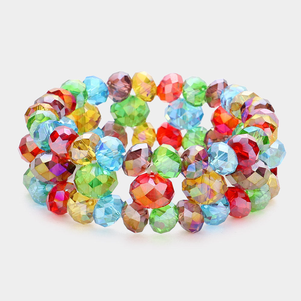 Madeline Love Multi Glass Bead Stretch Bracelet - Bracelets