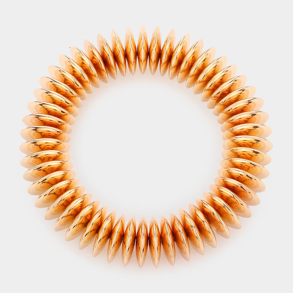 Madeline Love Gold Metal Round Stretch Bracelet - Bracelets