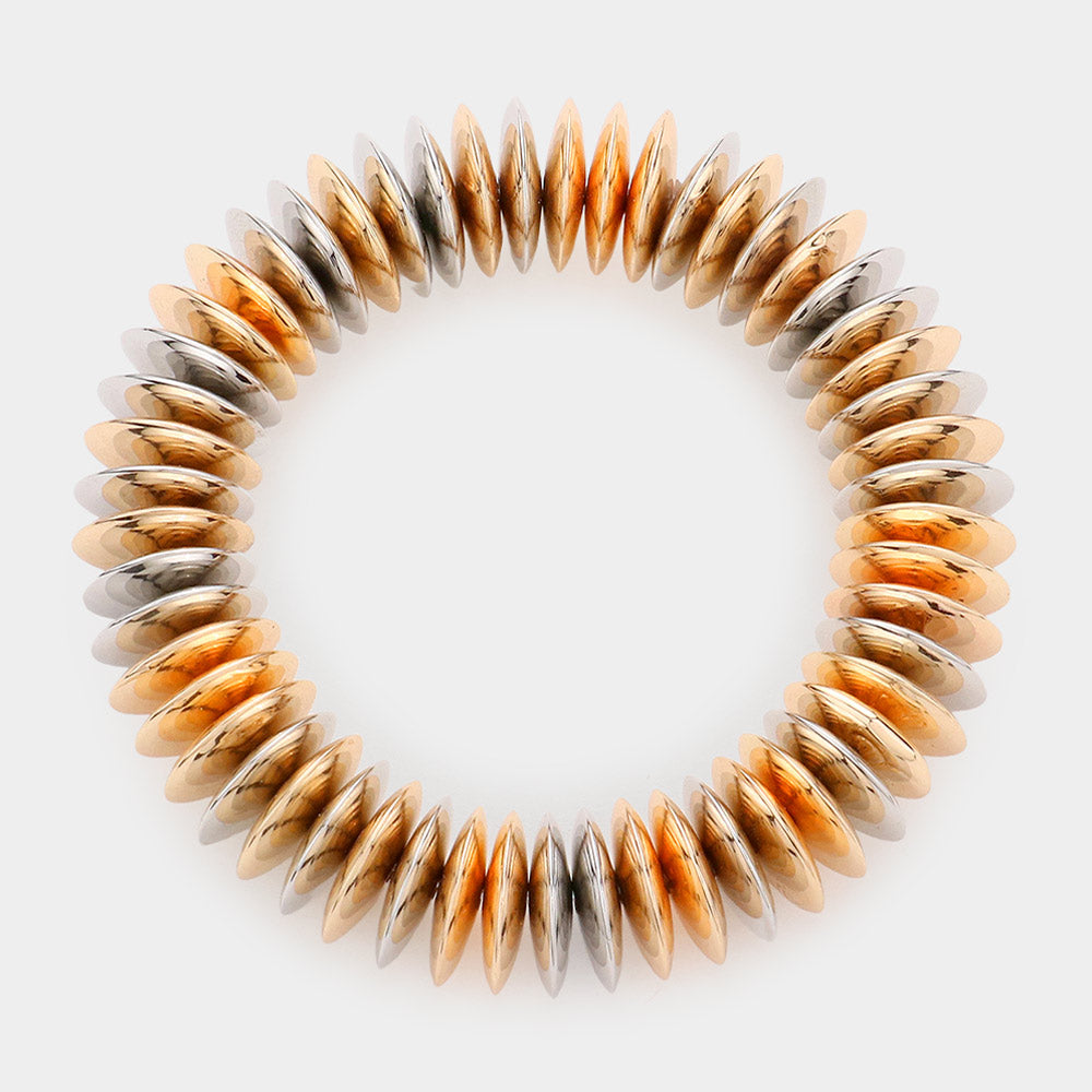 Madeline Love Two Tone Metal Round Stretch Bracelet - Bracelets