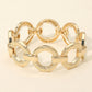 Madeline Love Gold Textured Metal Ring Link Stretch Bracelet - Bracelets