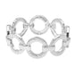 Madeline Love Rhodium Textured Metal Ring Link Stretch Bracelet - Bracelets - desc
