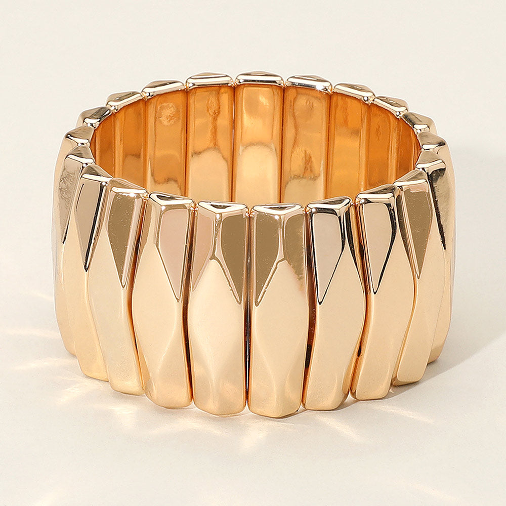 Madeline Love Gold Metal Bar Beaded Stretch Bracelet - Bracelets