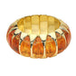 Madeline Love Brown, Gold Chunky Marbled Resin Inlay Stretch Bracelet - Bracelets - desc