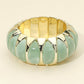 Madeline Love Gold, Mint Chunky Marbled Resin Inlay Stretch Bracelet - Bracelets