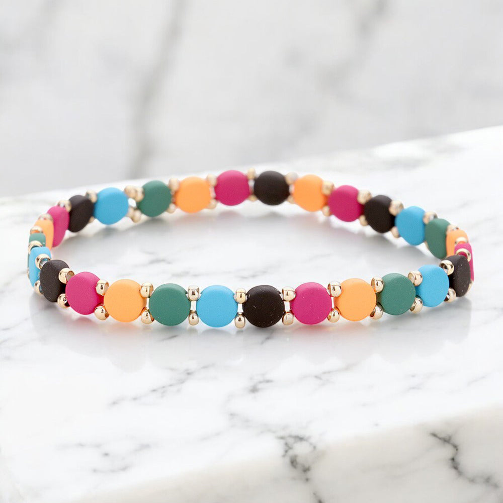Madeline Love Gold, Multi Round Lego Color Block
Stretch Bracelet - Bracelets