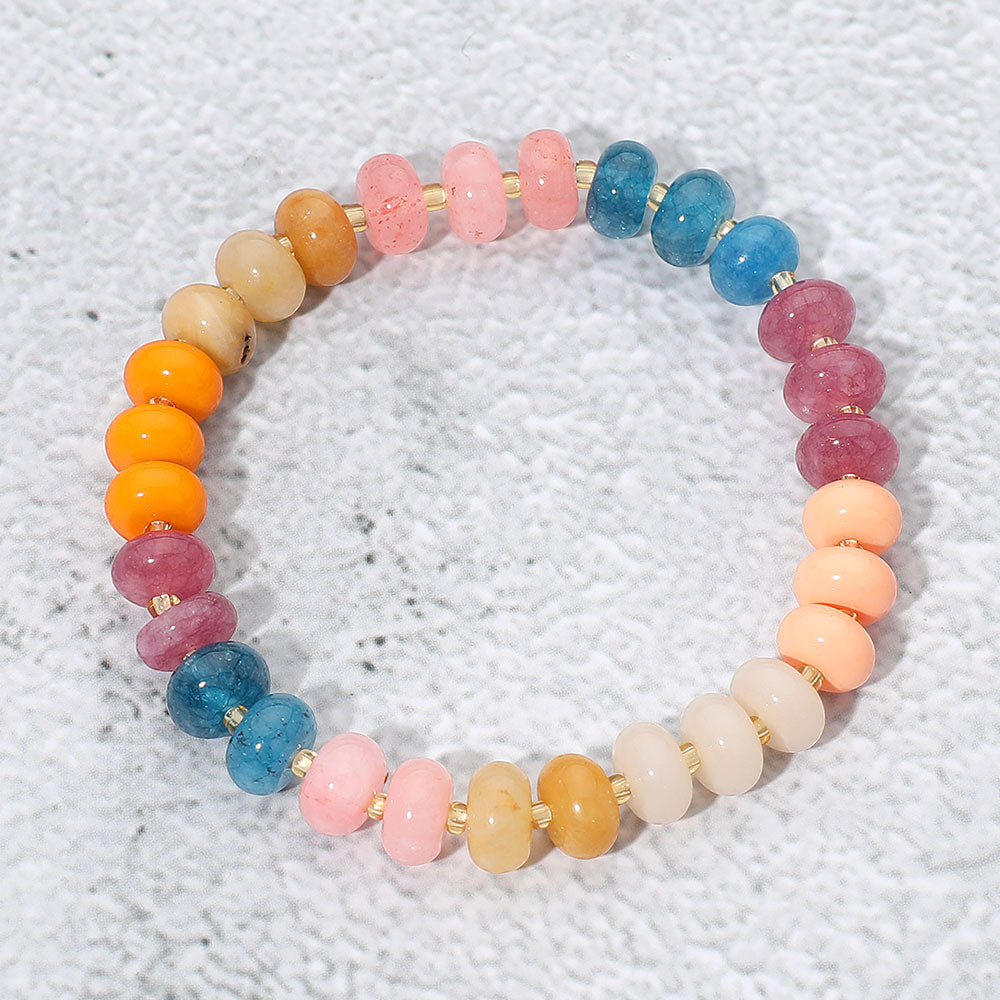 Madeline Love Brown, Multi Resin Pebble Beaded Stretch Bracelet - Bracelets