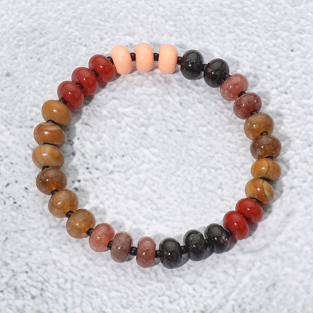 Madeline Love Dark Brown Resin Pebble Beaded Stretch Bracelet - Bracelets