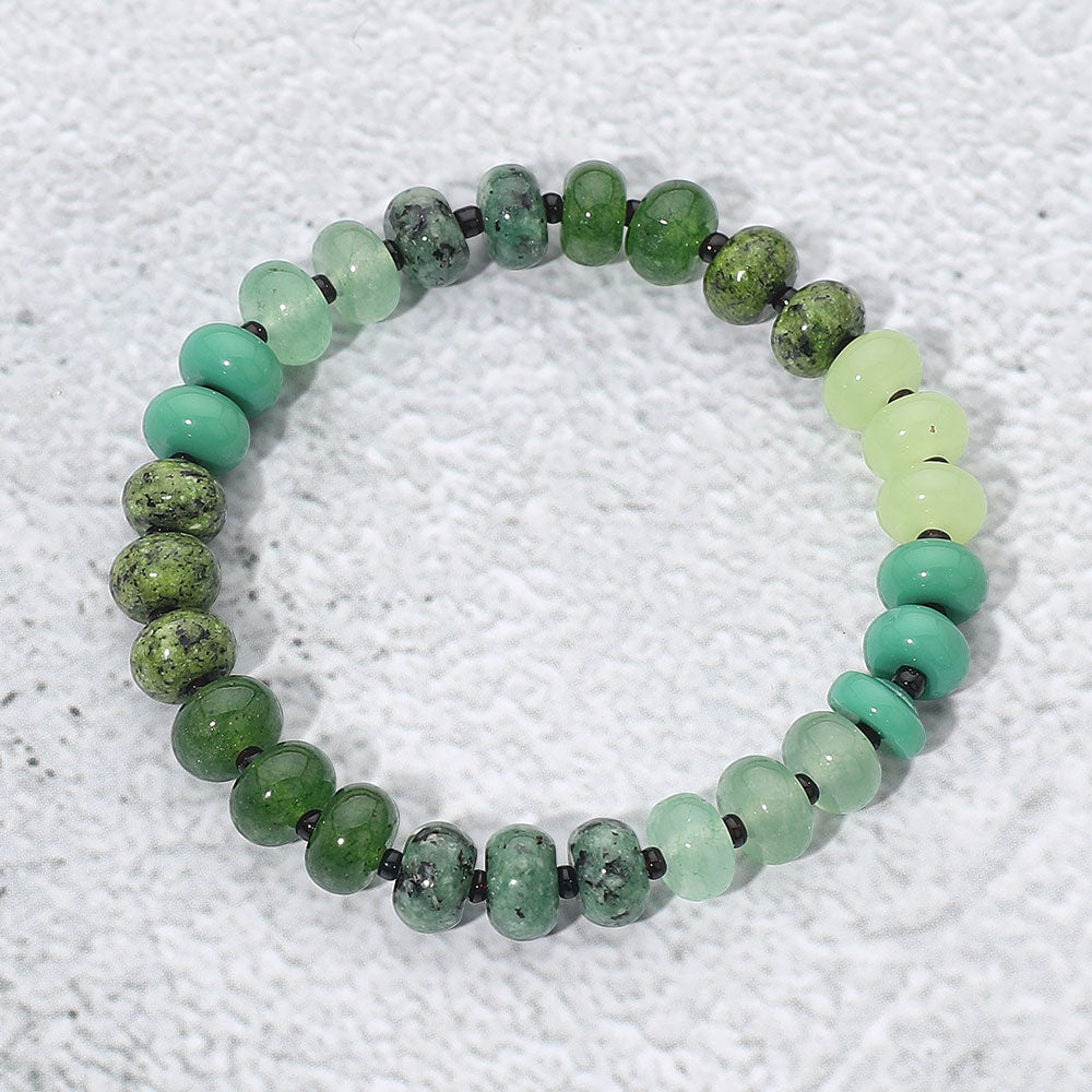 Madeline Love Green Resin Pebble Beaded Stretch Bracelet - Bracelets