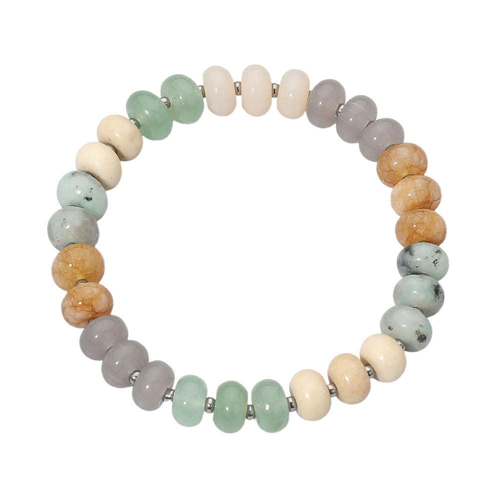 Madeline Love Mint Resin Pebble Beaded Stretch Bracelet - Bracelets - desc