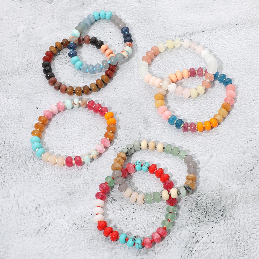 Madeline Love Mint Resin Pebble Beaded Stretch Bracelet - Bracelets - extra