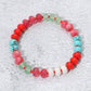 Madeline Love Red Resin Pebble Beaded Stretch Bracelet - Bracelets