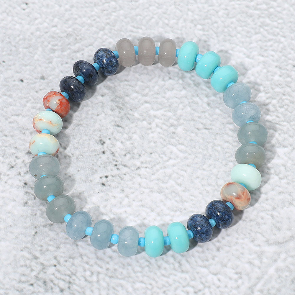 Madeline Love Turquoise Resin Pebble Beaded Stretch Bracelet - Bracelets