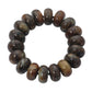 Madeline Love Brown, Gold Chunky Marbled Rounded Pebble Beaded Stretch Bracelet - Bracelets - desc