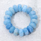 Madeline Love Gold, Light Blue Chunky Marbled Rounded Pebble Beaded Stretch Bracelet - Bracelets