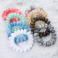 Madeline Love Gold, Light Blue Chunky Marbled Rounded Pebble Beaded Stretch Bracelet - Bracelets - extra