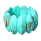 Madeline Love Turquoise Bold Marbled Oval Penal Beaded Stretch Bracelet - Bracelets - desc