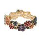 Madeline Love Gold, Multi Stone Center Floral Enamel Stretch Bracelet - Bracelets - desc