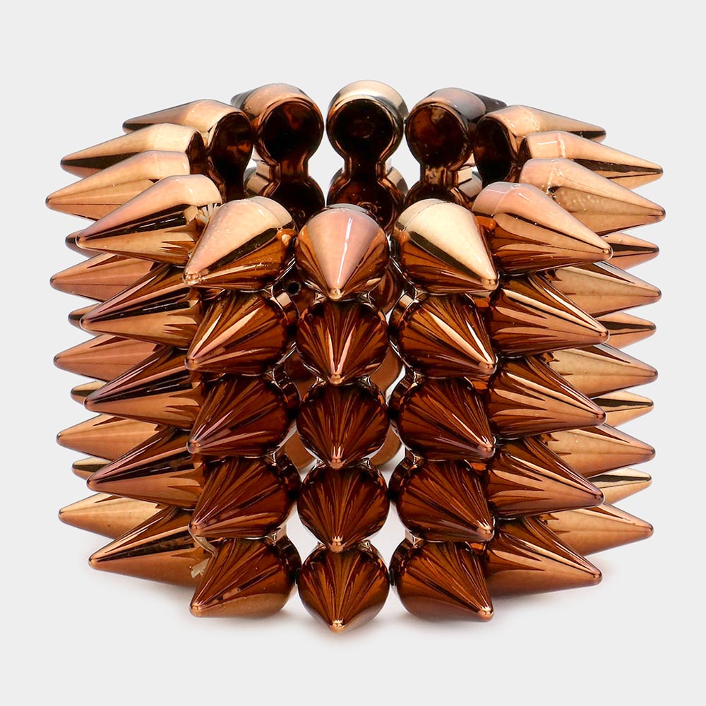 Madeline Love Copper 5-Row Spike Cone Stud Stretch Bracelet - Bracelets