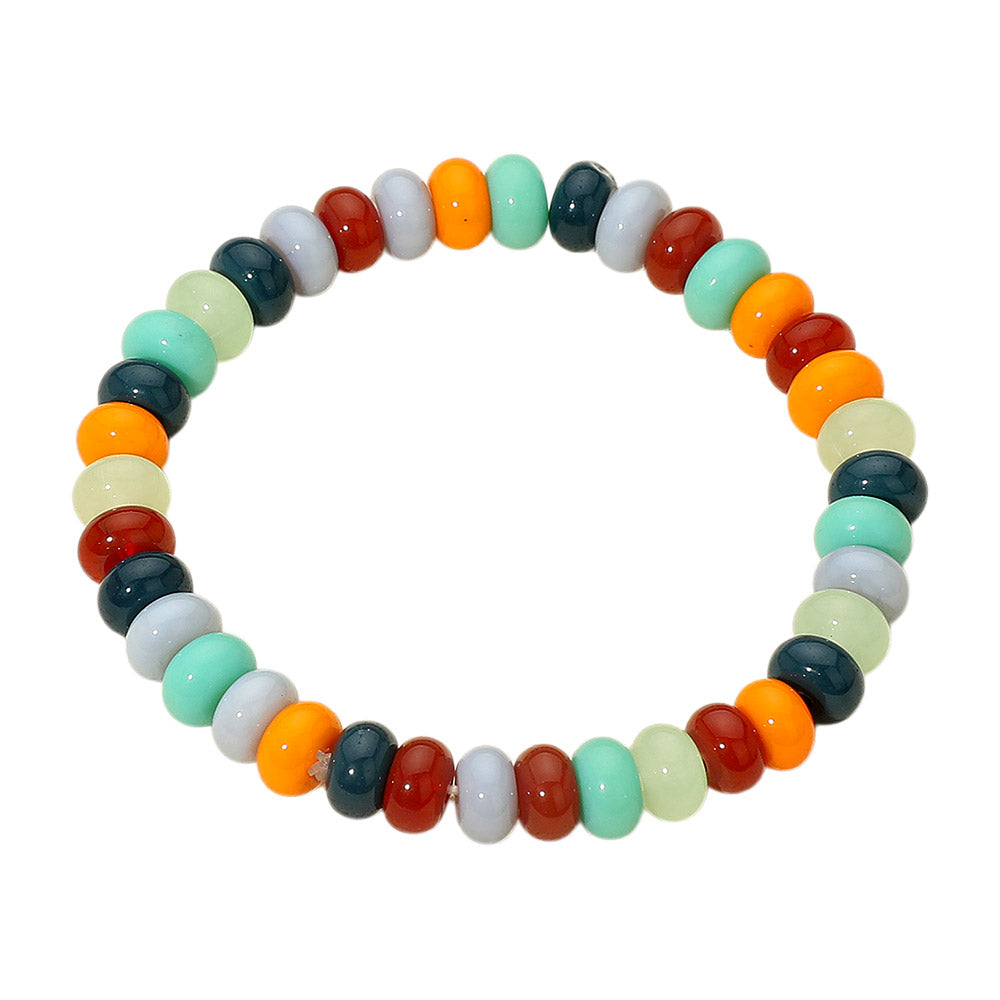 Madeline Love Multi Resin Pebble Beaded Stretch Bracelet - Bracelets - desc