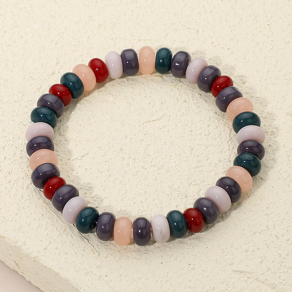 Madeline Love Multi, Purple Resin Pebble Beaded Stretch Bracelet - Bracelets