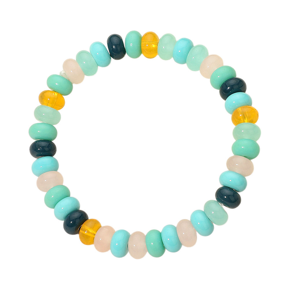 Madeline Love Multi, Turquoise Resin Pebble Beaded Stretch Bracelet - Bracelets - extra