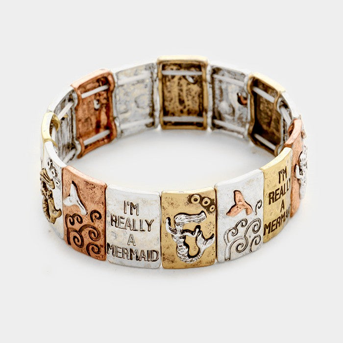 Madeline Love Multi "I'm really a mermaid" stretch bracelet - Bracelets