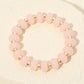 Madeline Love Gold, Pink Resin Round Beaded Stretch Bracelet - Bracelets
