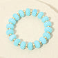 Madeline Love Gold, Turquoise Resin Round Beaded Stretch Bracelet - Bracelets