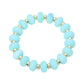 Madeline Love Gold, Turquoise Resin Round Beaded Stretch Bracelet - Bracelets - desc