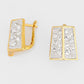 Madeline Love Clear, Rhodium, Gold Rhinestone Embellished Angled Metal Earrings - Hair Accessories - desc