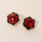 Madeline Love Black, Red Glitter Paw Print GameDay Stud Earrings - Sports & Events