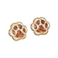 Madeline Love Orange, White Glitter Paw Print GameDay Stud Earrings - Sports & Events - desc