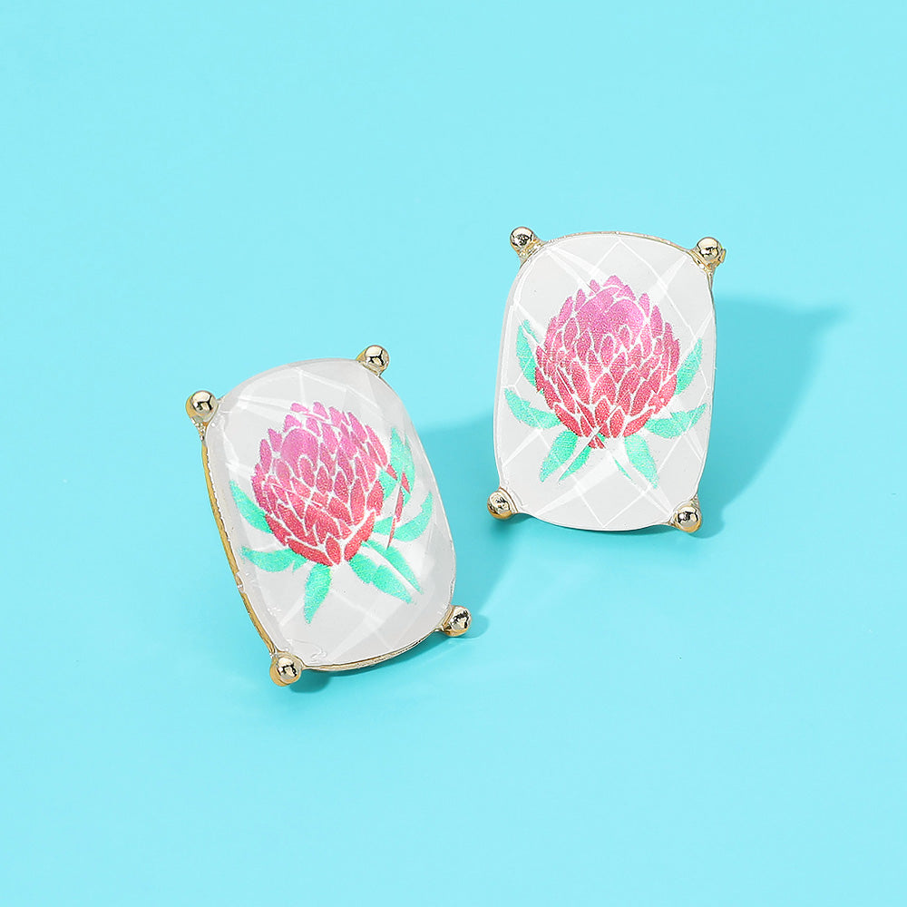 Madeline Love Multi Rectangular Mahjong Tile Cluster Stud Earrings