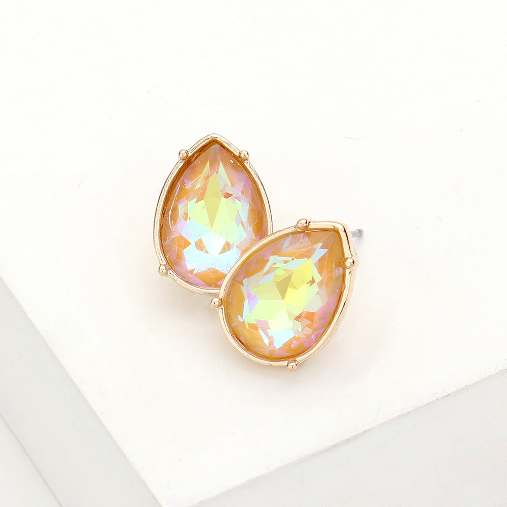Madeline Love Mustard Teardrop Stone Stud Earrings